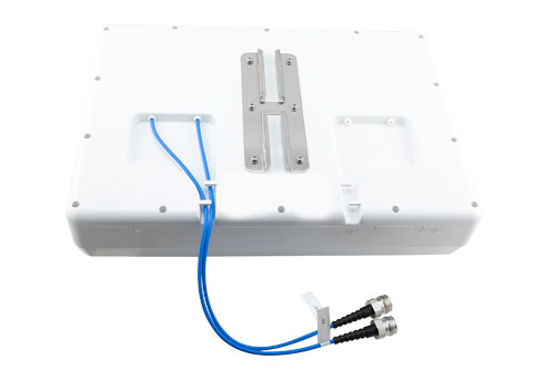 617-960 MHz / 1710-2700 MHz / 3300-4200 MHz / 4900-6000 MHz Low PIM Rated X-pol 5.5 dBi Panel Antenna, Wall Mount, 2x4.3-10 Female Connector