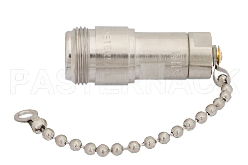 75 Ohm 0.5 Watts Nickel Plated Brass N Female RF Load With Chain Up To 1,000 MHz