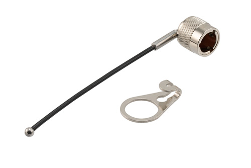 TRS Subminiature Jack RFI Cap with 3" Stainless Steel Lanyard and .439-.443" D-Ring