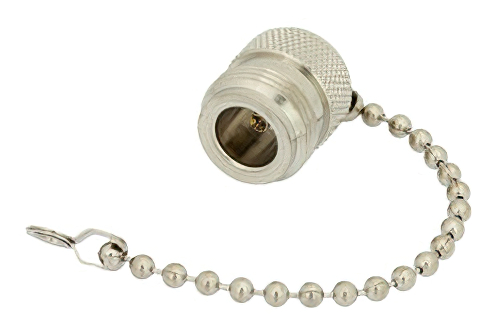 N Female Shorting Dust Cap IP60 Rated With 4 Inch Chain