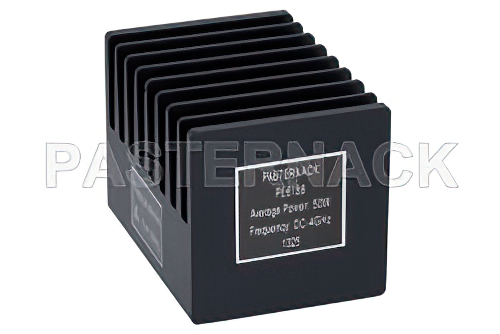 50 Watt RF Load Up to 4 GHz With N Male Input Square Body Black Anodized Aluminum Heatsink