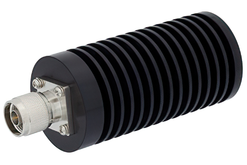 50 Watt RF Load Up to 3 GHz With N Male Input Round Body Black Anodized Aluminum Heatsink