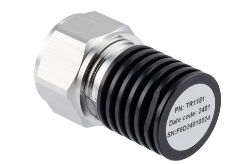 5 Watt RF Load (Termination) Up to 6 GHz With 4.3-10 Male Input Black Anodized Aluminum Body
