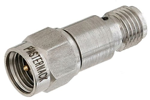 1 dB Fixed Attenuator, SMA Male to SMA Female Passivated Stainless Steel Body Rated to 2 Watts Up to 18 GHz