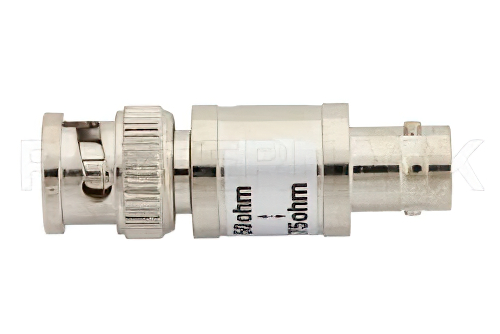 50 Ohm BNC Male to 75 Ohm BNC Female Matching Pad Operating from DC to 2 GHz RoHS Compliant