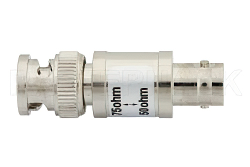 75 Ohm BNC Male to 50 Ohm BNC Female Matching Pad Operating from DC to 2 GHz RoHS Compliant