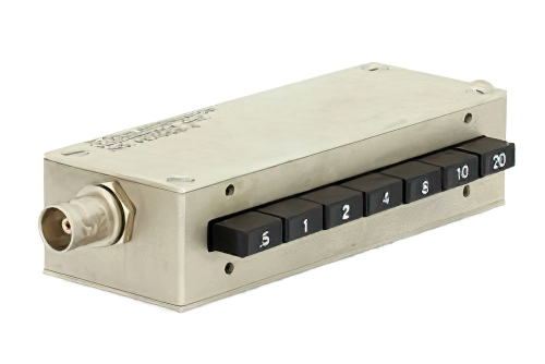 0 to 45.5 dB Push Button Step Attenuator, 75 Ohm BNC Female To 75 Ohm BNC Female With 0.5 dB Step Rated To 1 Watt Up To 500 MHz