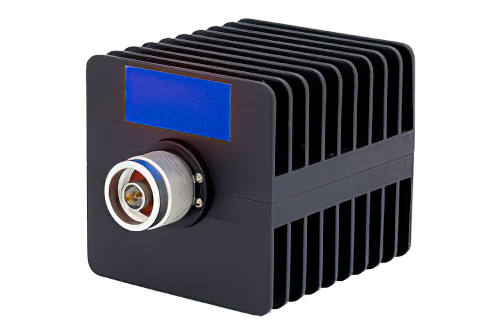 2 dB Fixed Attenuator, N Male to N Female Black Anodized Aluminum Heatsink Body Rated to 25 Watts Up to 18 GHz