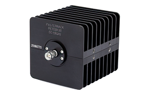 30 dB Fixed Attenuator, SMA Male to SMA Female Black Anodized Aluminum Heatsink Body Rated to 25 Watts Up to 18 GHz