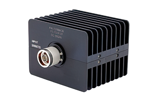 10 dB Fixed Attenuator, N Male to N Female Directional Black Anodized Aluminum Heatsink Body Rated to 50 Watts Up to 18 GHz