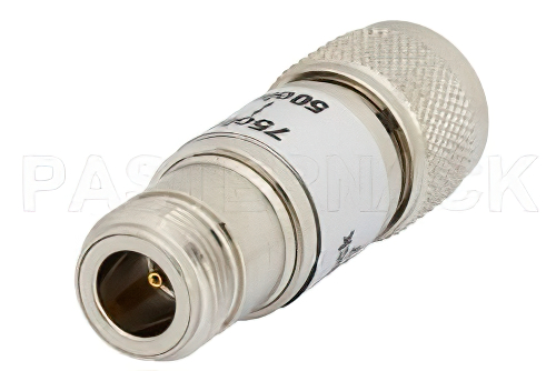 50 Ohm N Male to 75 Ohm N Female Matching Pad Operating from DC to 2 GHz RoHS Compliant