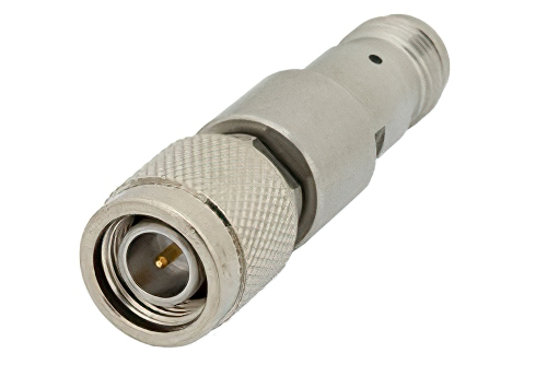 3 dB Fixed Attenuator, TNC Male to TNC Female Passivated Stainless Steel Body Rated to 2 Watts Up to 18 GHz