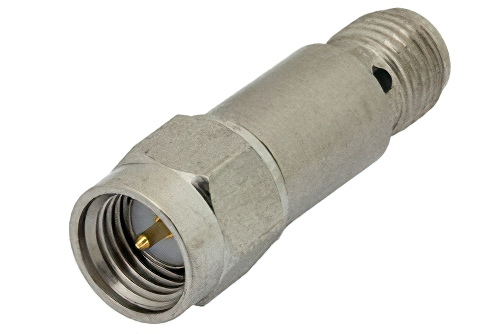 15 dB Fixed Attenuator, SMA Male to SMA Female Passivated Stainless Steel Body Rated to 2 Watts Up to 12.4 GHz