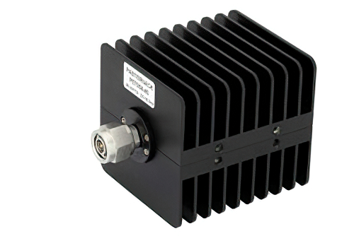 40 dB Fixed Attenuator, TNC Male to TNC Female Black Anodized Aluminum Heatsink Body Rated to 25 Watts Up to 18 GHz