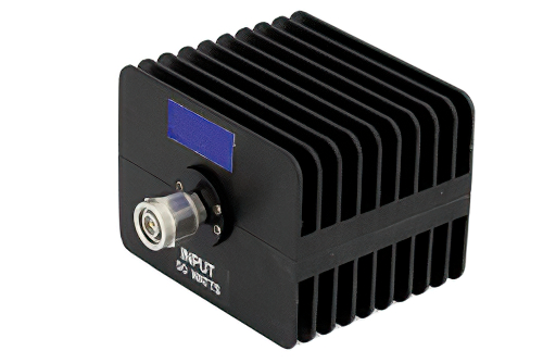 10 dB Fixed Attenuator, TNC Male To TNC Female Directional Black Anodized Aluminum Heatsink Body Rated To 50 Watts Up To 18 GHz