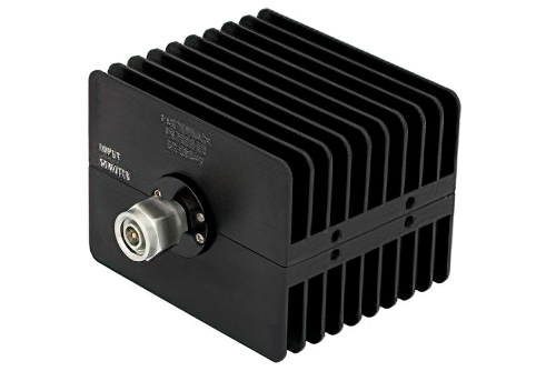 20 dB Fixed Attenuator, TNC Male To TNC Female Directional Black Anodized Aluminum Heatsink Body Rated To 50 Watts Up To 18 GHz
