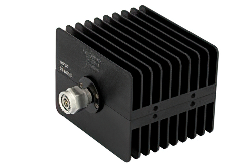 6 dB Fixed Attenuator, TNC Male to TNC Female Directional Black Anodized Aluminum Heatsink Body Rated to 50 Watts Up to 18 GHz