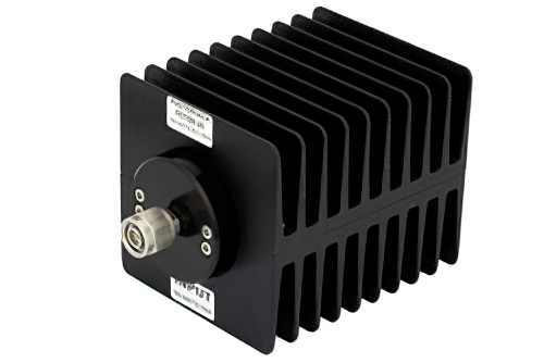 20 dB Fixed Attenuator, TNC Male to TNC Female Directional Black Anodized Aluminum Heatsink Body Rated to 100 Watts Up to 1.5 GHz