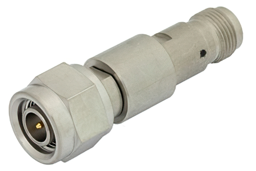 10 dB DC Bias Attenuator, TNC Male to TNC Female Passivated Stainless Steel Body Rated to 2 Watts from 500 MHz to 2 GHz