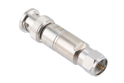 50 Ohm BNC Male to 75 Ohm F Male Matching Pad Operating from DC to 3 GHz