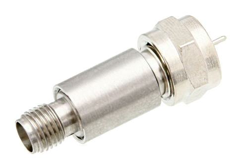 50 Ohm SMA Female to 75 Ohm F Male Matching Pad Operating from DC to 3