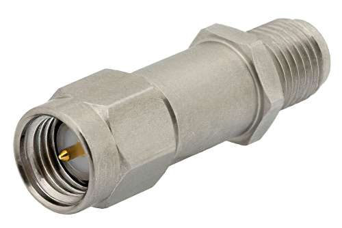 20 dB Fixed Attenuator, SMA Male to SMA Female Passivated Stainless Steel Body Rated to 2 Watts Up to 26 GHz