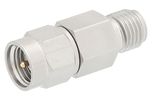 0 dB Fixed Attenuator, SMA Male to SMA Female Passivated Stainless Steel Body Rated to 2 Watts Up to 6 GHz