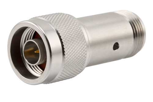 9 dB Fixed Attenuator, N Male to N Female Passivated Stainless Steel Body Rated to 2 Watts Up to 18 GHz
