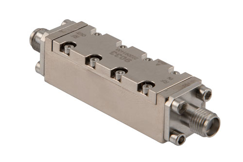 Negative Slope Equalizer, 8 GHz to 12 GHz, 6 dB Fixed Equalizing Value, 0.7 dB Loss, Max Pin 250 mW, SMA