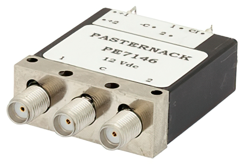 SPDT Electromechanical Relay Pulse Latching Switch, DC to 18 GHz, up to 85W, 12V Indicators, SMA