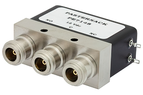 SPDT Electromechanical Relay Failsafe Switch, DC to 4 GHz, up to 550W, 12V, N