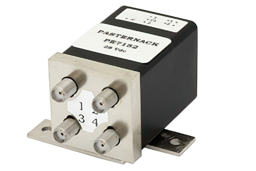 Transfer Electromechanical Relay Pulse Latching Switch, DC to 18 GHz, up to 85W, 24V, Indicators, Hot Switching, SMA