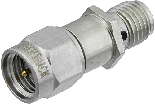 7 dB Fixed Attenuator, SMA Male to SMA Female Brass Tri-Metal Body Rated to 1 Watt Up to 2 GHz