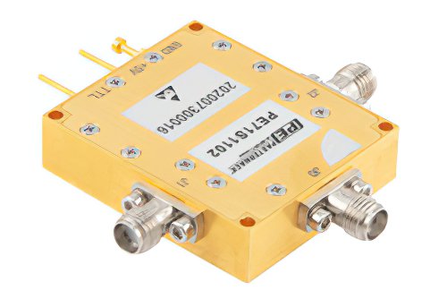 Reflective SPDT GaN High Power PIN Diode Switch Operating from DC to 18 GHz Up to 10 Watts (+40 dBm), 50ns and SMA