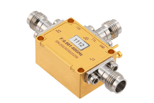 Reflective SPDT Ultra-Wideband PIN Diode Switch Operating 1 MHz to 60 GHz, Up to 15 dBm, 400 nsec and 1.85mm
