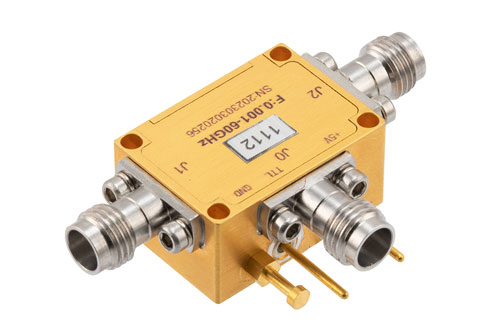 Reflective SPDT Ultra-Wideband PIN Diode Switch Operating 1 MHz to 60 GHz, Up to 15 dBm, 400 nsec and 1.85mm