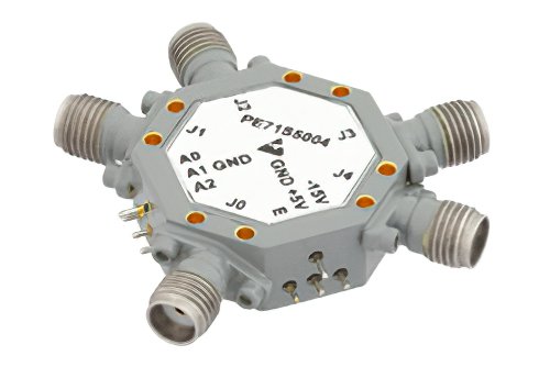 75 dB High Isolation SP4T PIN Diode Switch 6 GHz to 12 GHz, 2.5 dB Insertion Loss with SMA