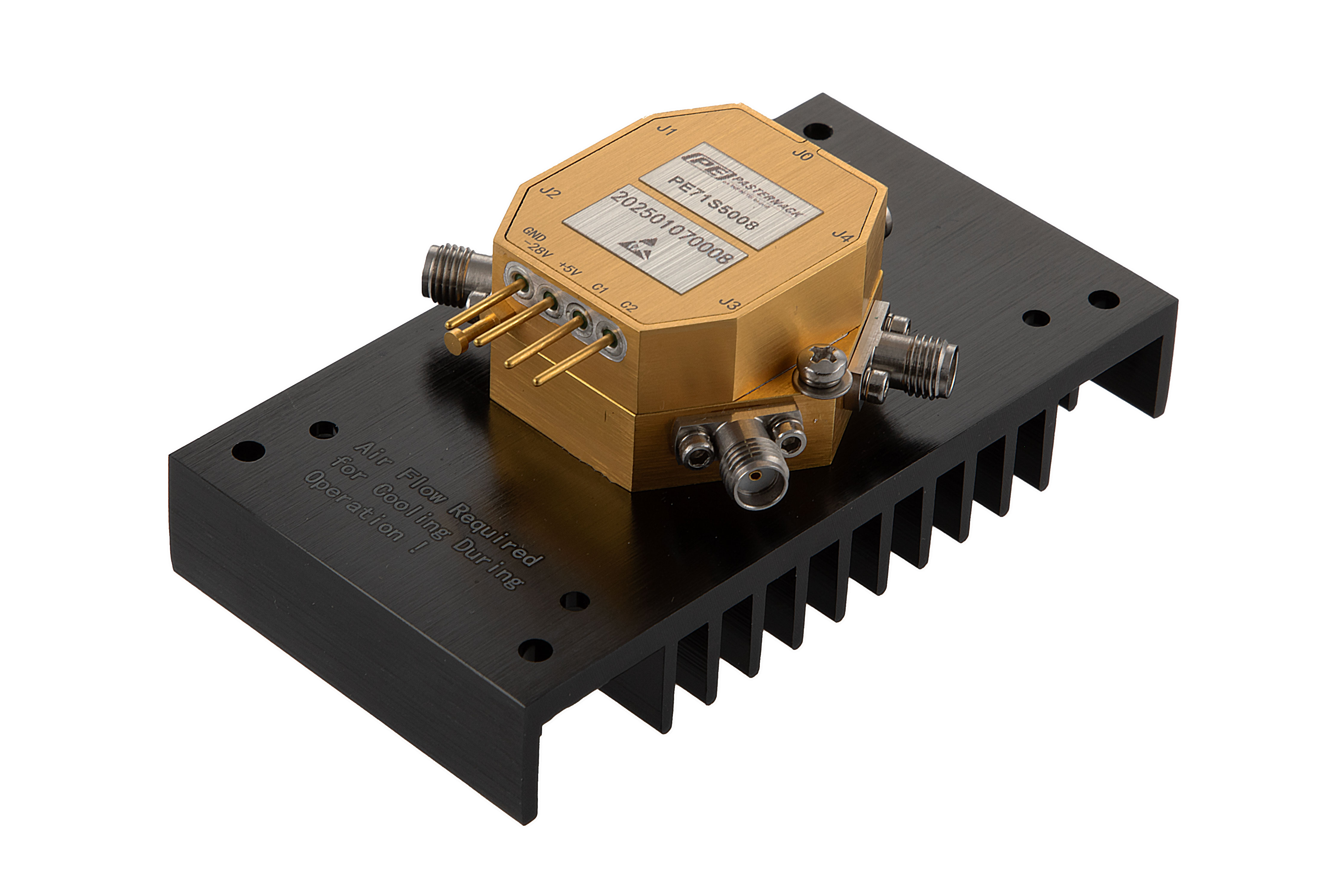 Reflective SP4T PIN Diode Switch Operating From 100 MHz to 520 MHz Up to 100 Watt (+50 dBm) and Field Replaceable SMA with Heatsink