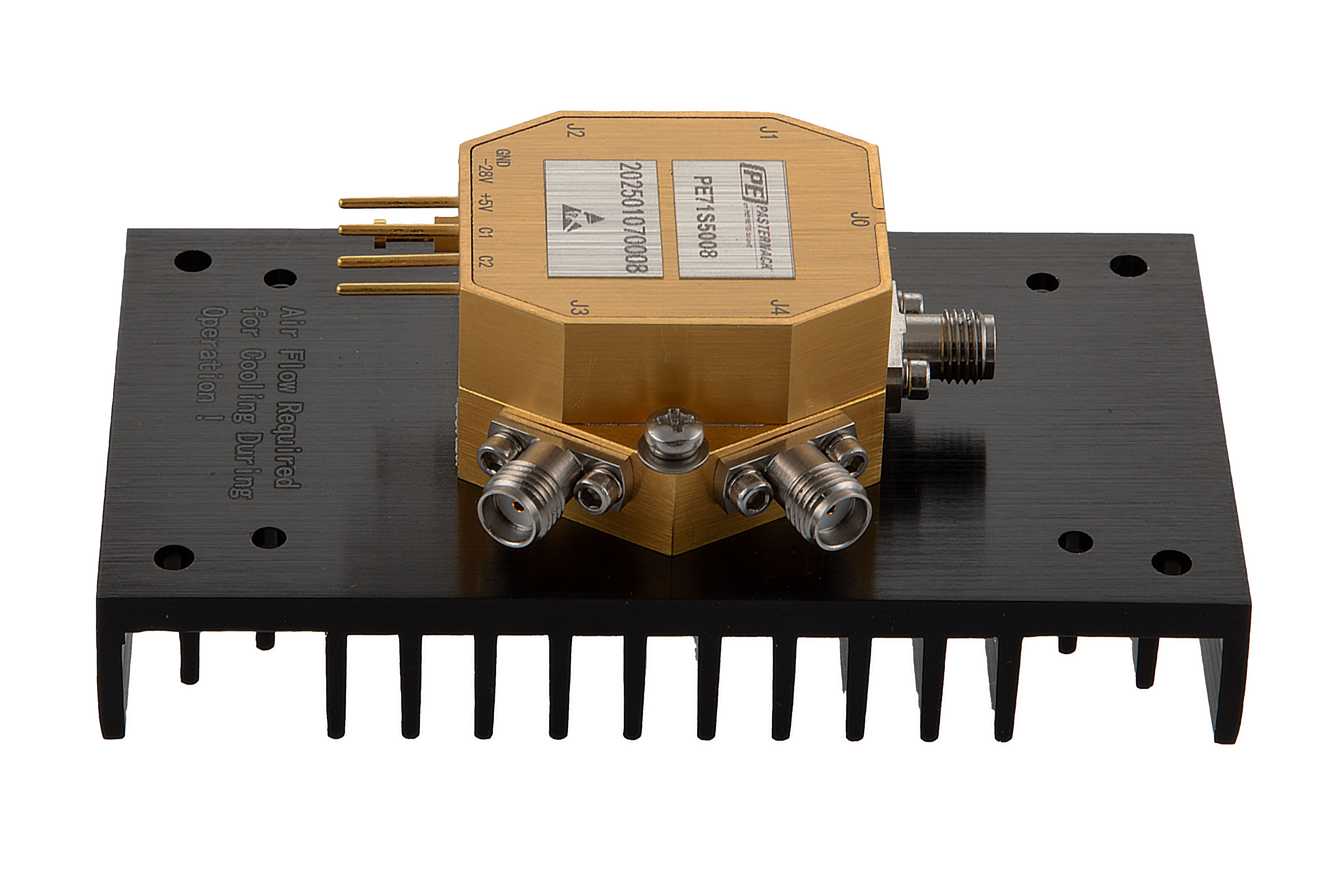 Reflective SP4T PIN Diode Switch Operating From 100 MHz to 520 MHz Up to 100 Watt (+50 dBm) and Field Replaceable SMA with Heatsink