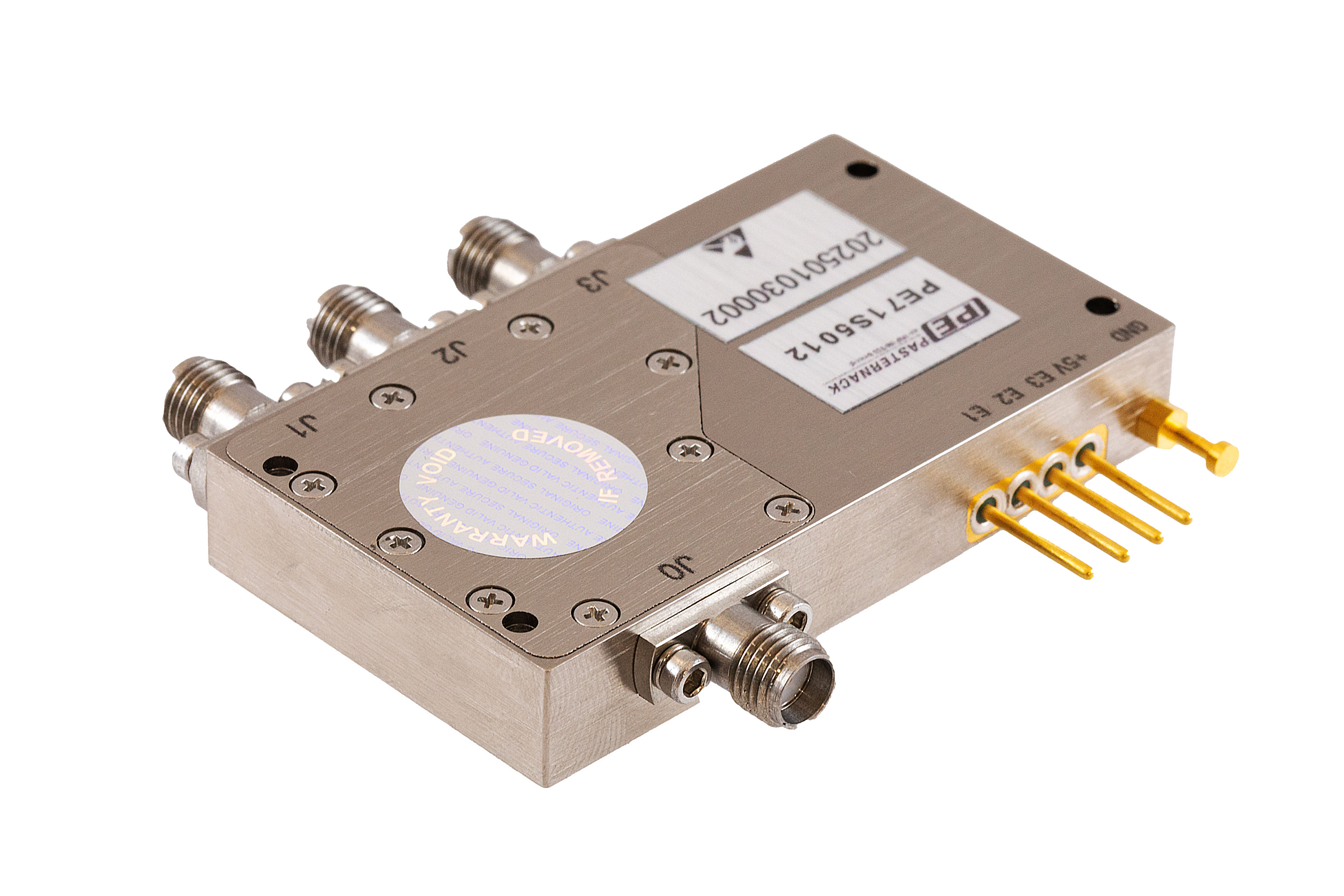 Reflective SP3T PIN Diode Switch Operating From 10 MHz to 6 GHz Up to 40 Watt (+46 dBm) and Field Replaceable SMA