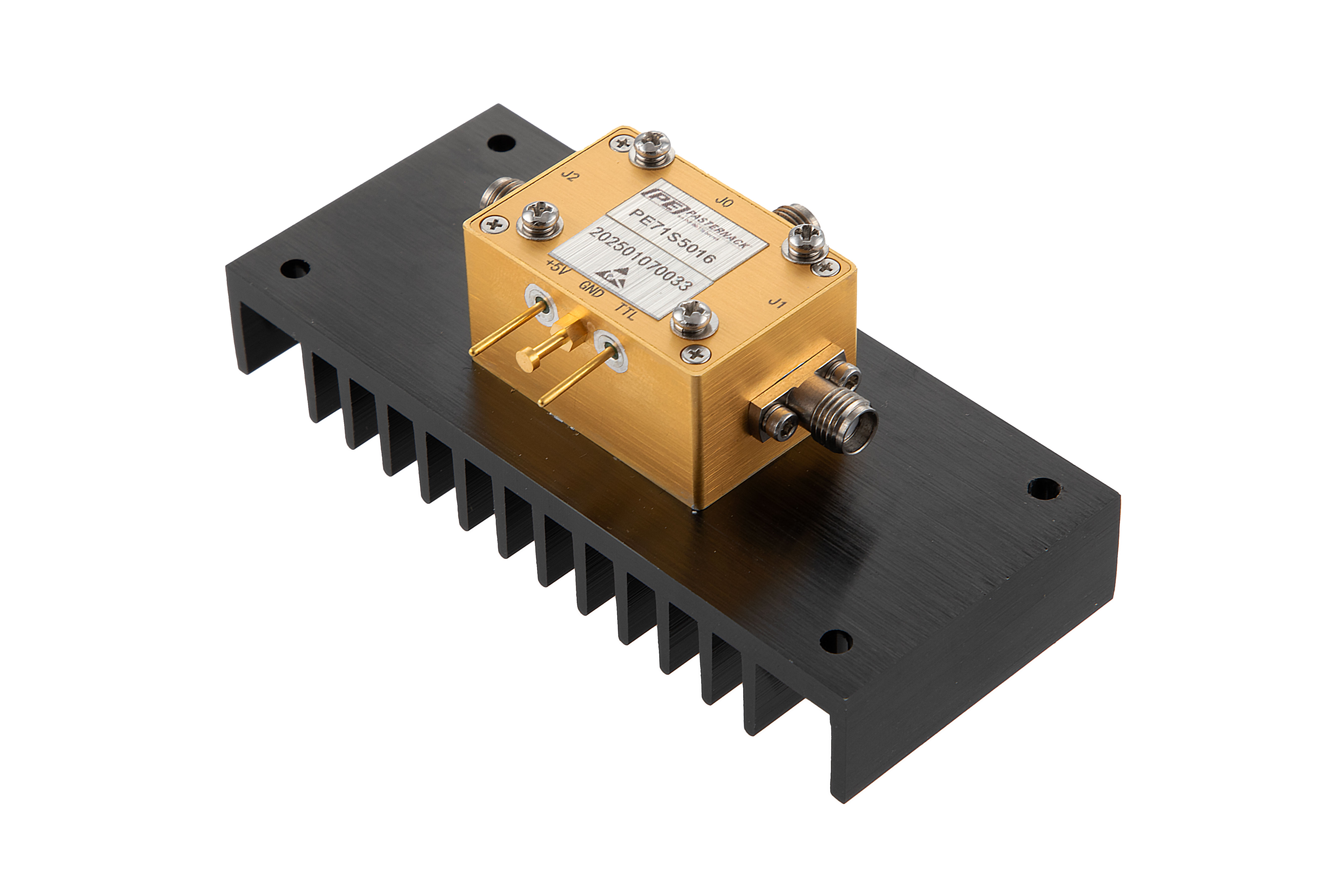 Absortive SPDT PIN Diode Switch Operating From 6 GHz to 18 GHz Up to 10 Watt (+40 dBm) and Field Replaceable SMA with Heatsink