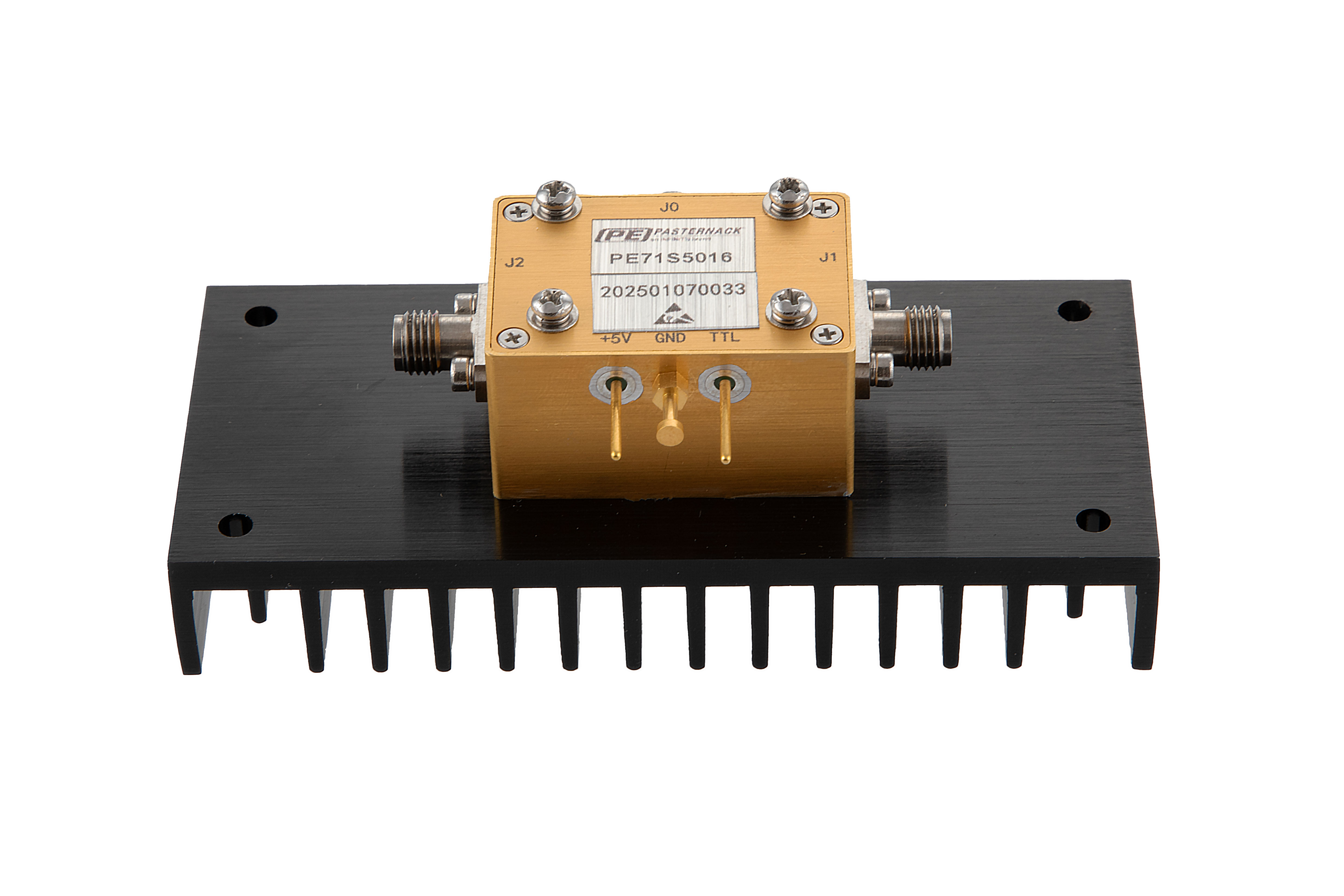 Absortive SPDT PIN Diode Switch Operating From 6 GHz to 18 GHz Up to 10 Watt (+40 dBm) and Field Replaceable SMA with Heatsink