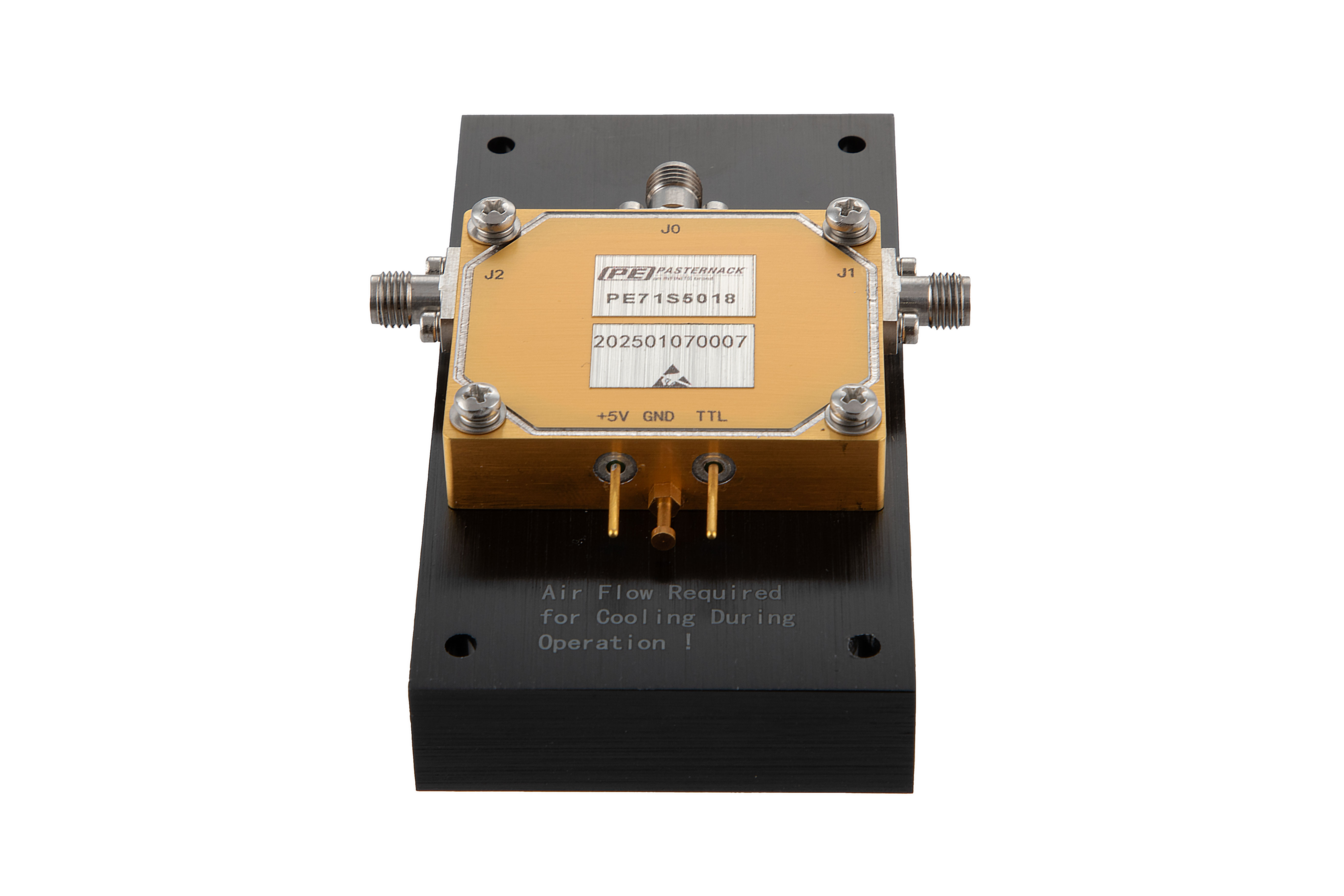 Reflective SPDT PIN Diode Switch Operating From 8 GHz to 18 GHz Up to 150 Watt Pulsed (+51.7 dBm) and SMA, Hermetically Sealed with Heatsink