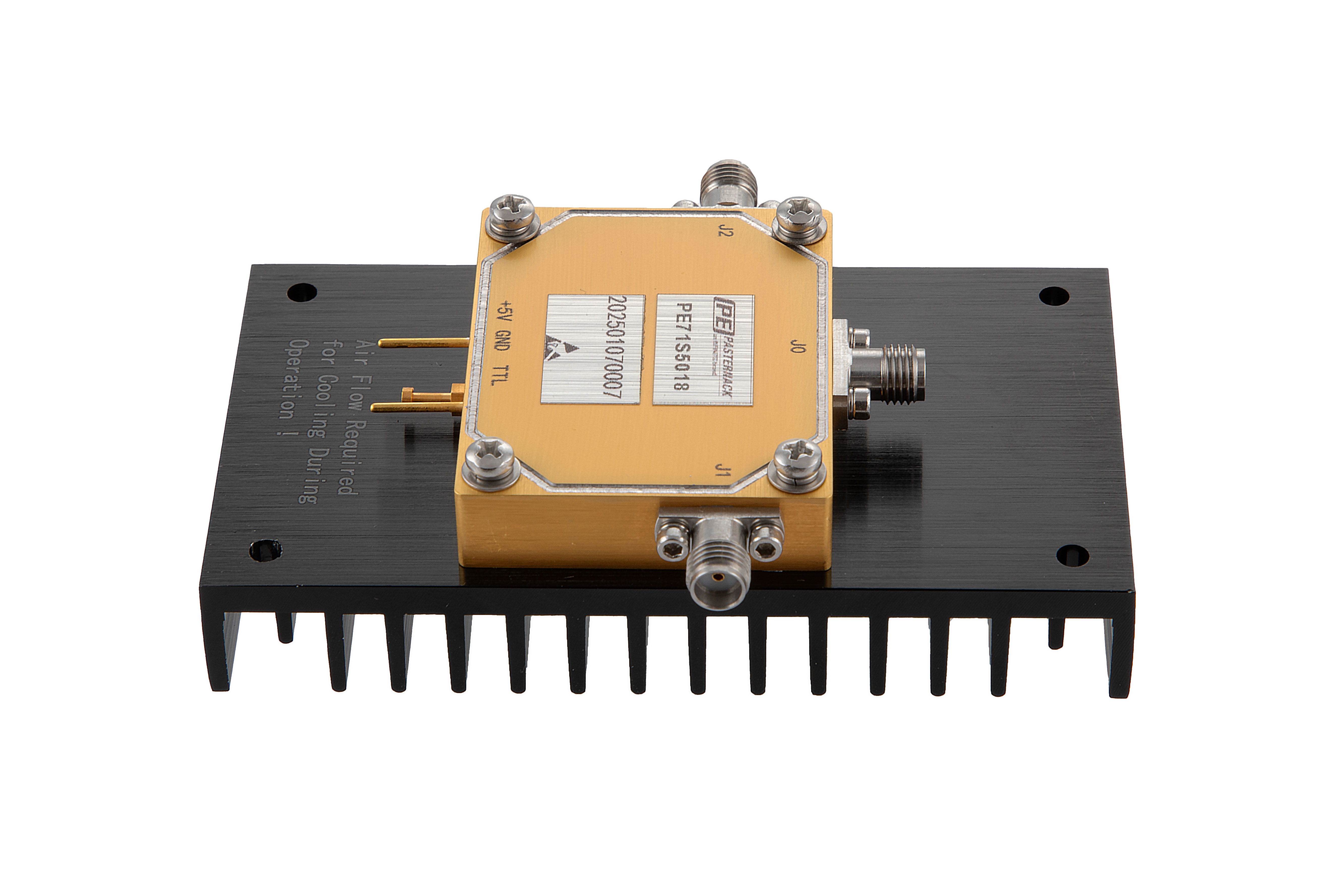 Reflective SPDT PIN Diode Switch Operating From 8 GHz to 18 GHz Up to 150 Watt Pulsed (+51.7 dBm) and SMA, Hermetically Sealed with Heatsink