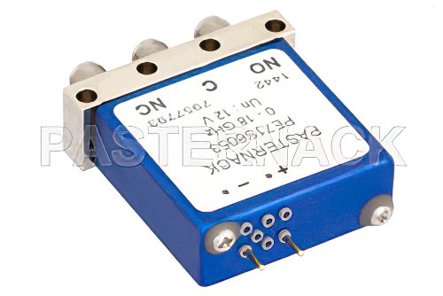 SPDT Electromechanical Relay Failsafe Switch, DC to 18 GHz, up to 240W, 12V, SMA
