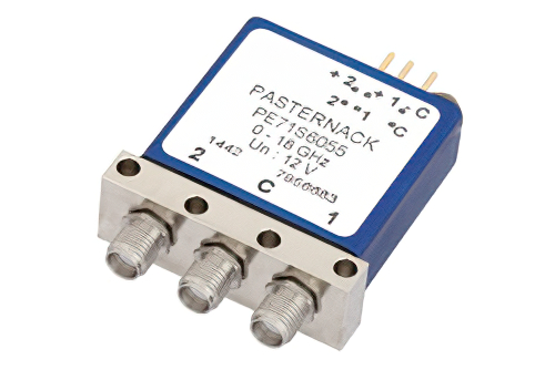 SPDT Electromechanical Relay Latching Switch, DC to 18 GHz, up to 240W, 12V Indicators, Self Cut Off, SMA