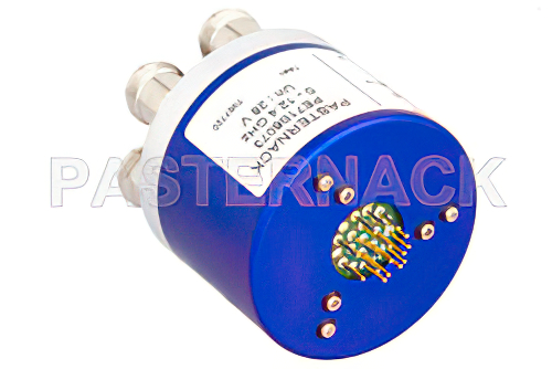 SP6T Electromechanical Relay Latching Switch, DC to 12.4 GHz, up to 400W, 28V Indicators, Reset, N