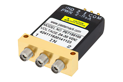 SPDT Electromechanical Relay Failsafe Switch, DC to 40 GHz, 10W, 28V Indicators, TTL, Diodes, 2.92mm