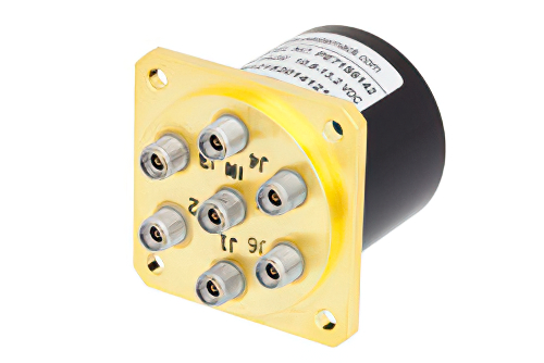 SP6T Electromechanical Relay Normally Open Switch, DC to 40 GHz, 3W, 12V, 2.92mm