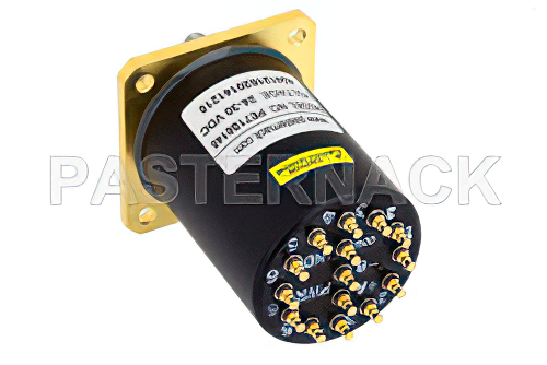 SP6T Electromechanical Relay Normally Open Switch, DC to 40 GHz, 3W, 28V Indicators, TTL, Diodes, 2.92mm